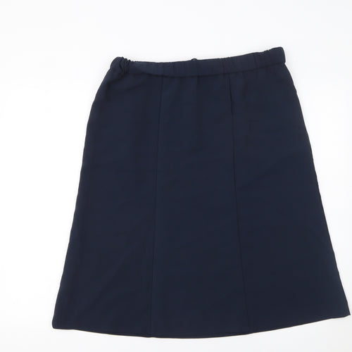 Charmance Women Blue A-Line Knee Length Skirt Size 14