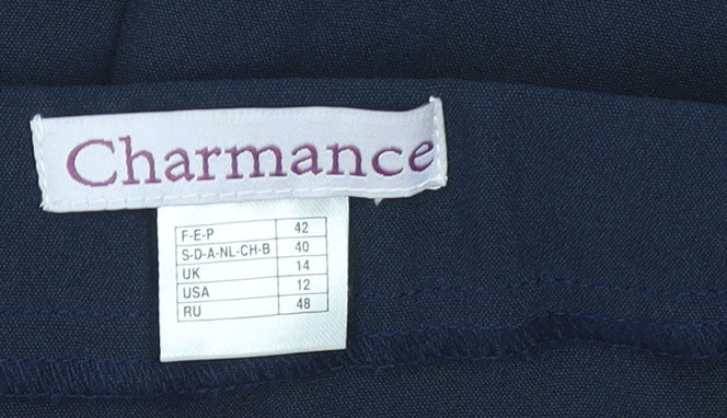 Charmance Women Blue A-Line Knee Length Skirt Size 14