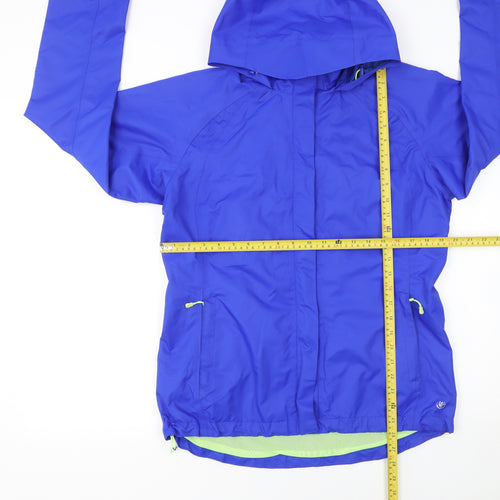 Dunnes Stores Women’s Blue Hooded Rain Jacket Size 10 Lightweight Windproof