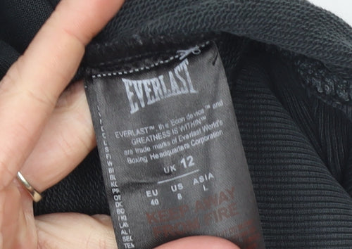 Everlast Womens Black Cropped Hoodie UK 12 Cotton Pullover