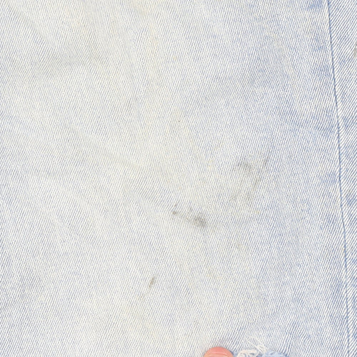 Stradivarius Women Blue Size 16 High Rise Distressed Mom Jeans