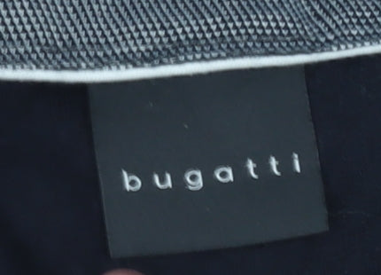 Bugatti Men's Black Cotton Polo Shirt Size L Short Sleeve Classic Fit