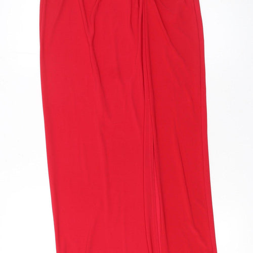 Quiz Women’s Red Long Wrap Stretch Skirt Size 12