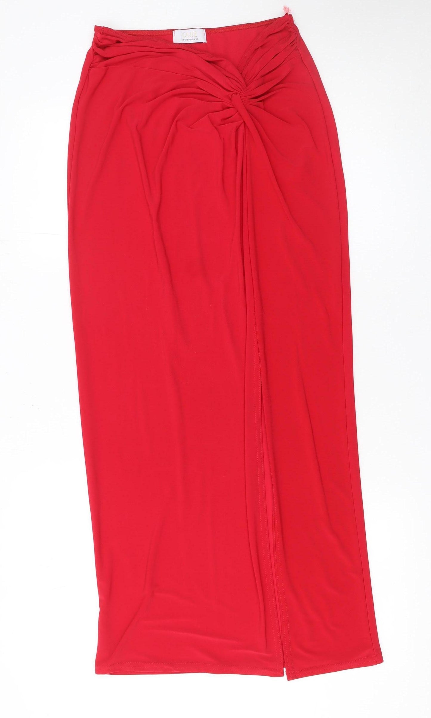 Quiz Women’s Red Long Wrap Stretch Skirt Size 12