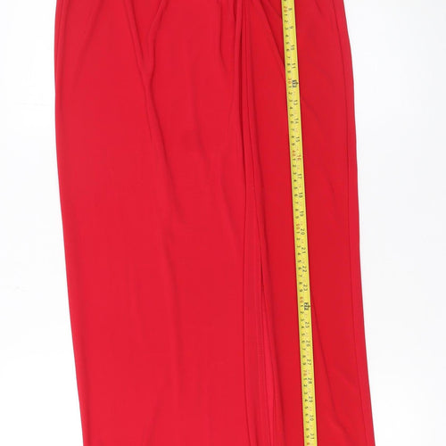 Quiz Women’s Red Long Wrap Stretch Skirt Size 12