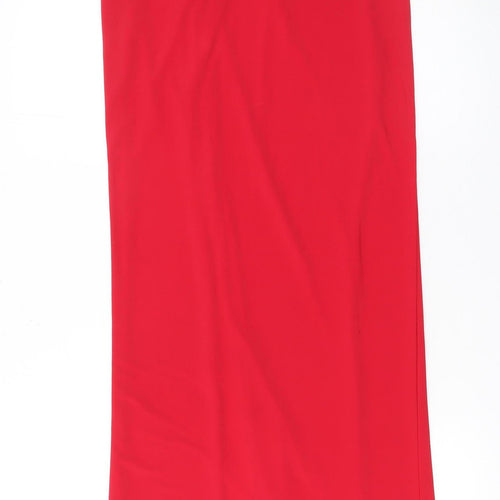 Quiz Women’s Red Long Wrap Stretch Skirt Size 12