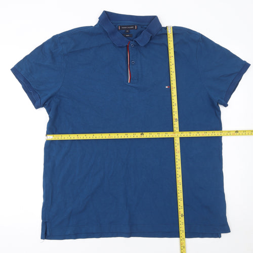 Tommy Hilfiger Men's Blue 2XL Slim Fit Cotton Polo Shirt