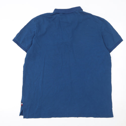 Tommy Hilfiger Men's Blue 2XL Slim Fit Cotton Polo Shirt