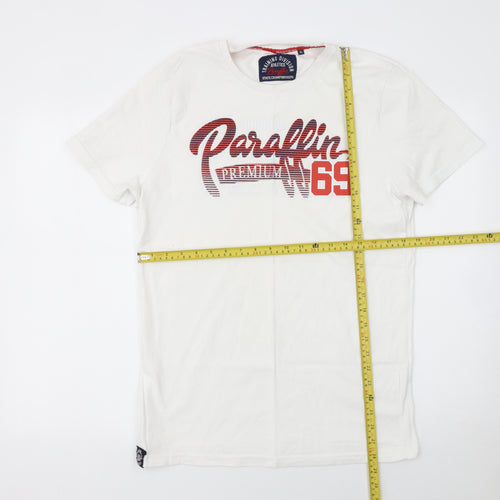 Paraffin Mens White XL Graphic Print Crew Neck T-Shirt