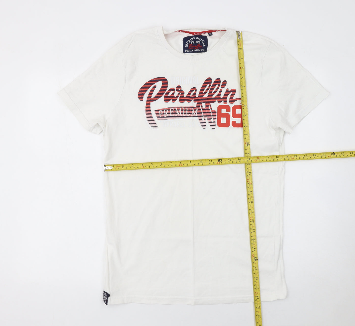 Paraffin Mens White XL Graphic Print Crew Neck T-Shirt