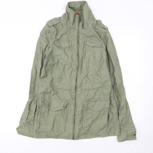 H&M Women's Green Cotton Military Jacket Size 8 Regular