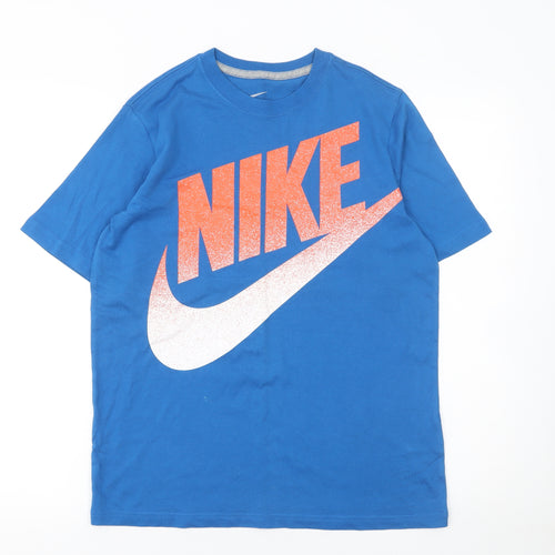 Nike Boys Blue Graphic Logo T-Shirt 12-13 Years Short Sleeve Cotton