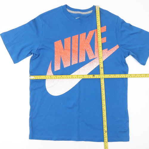 Nike Boys Blue Graphic Logo T-Shirt 12-13 Years Short Sleeve Cotton