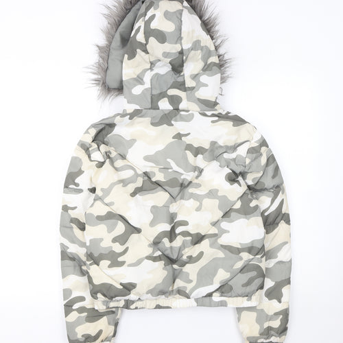 Girls 915 Generation Camouflage Hooded Puffer Jacket 12-13 Years Multicoloured