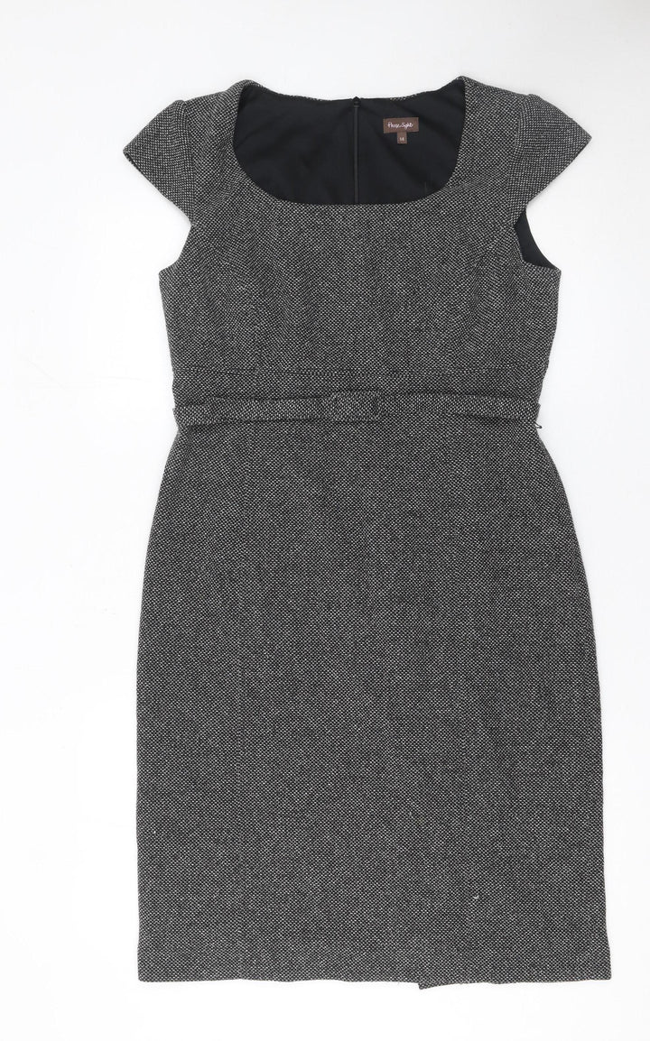 Phase Eight Women's Grey Knee Length Sheath Dress Size 14