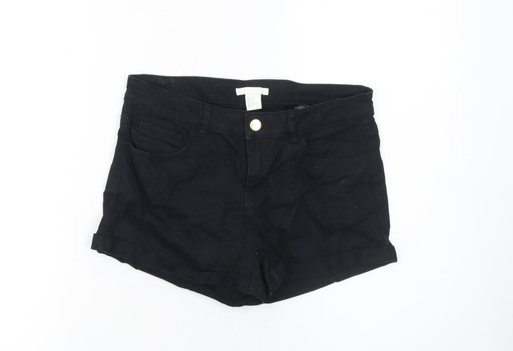 H&M Women’s Black Size 6 Slim Fit Cotton Stretch Shorts