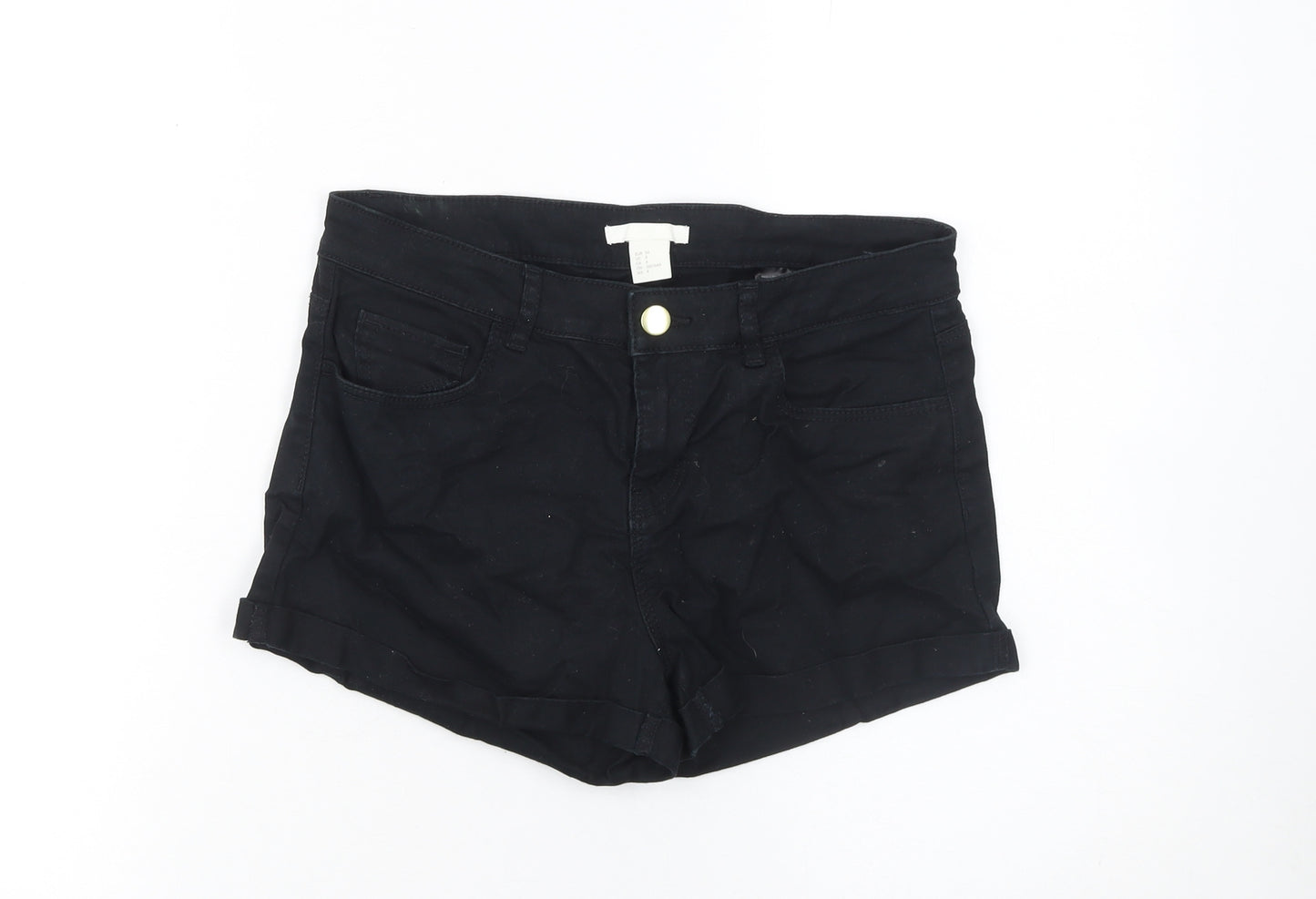 H&M Women’s Black Size 6 Slim Fit Cotton Stretch Shorts