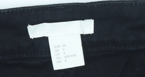 H&M Women’s Black Size 6 Slim Fit Cotton Stretch Shorts