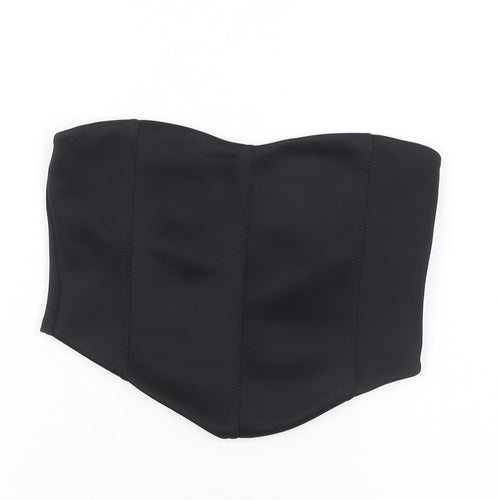 Pink Vanilla Women's Black Strapless Sweetheart Camisole Top UK 12