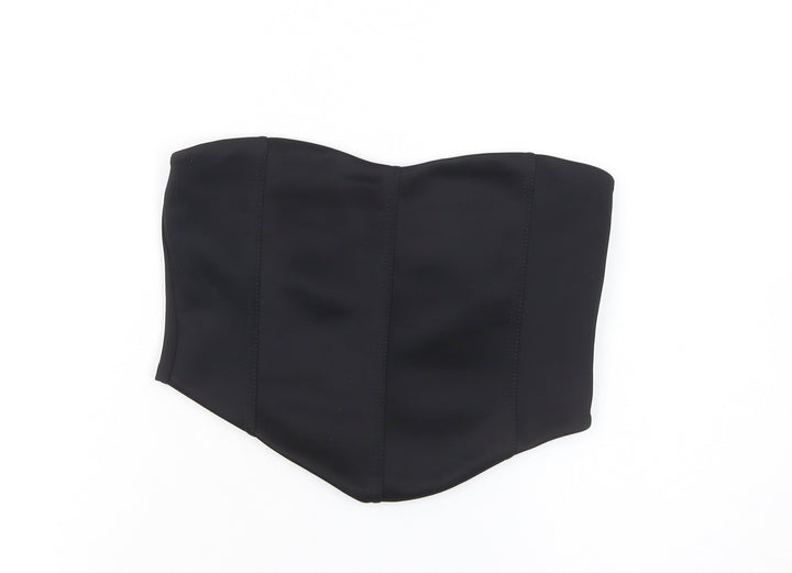 Pink Vanilla Women's Black Strapless Sweetheart Camisole Top UK 12