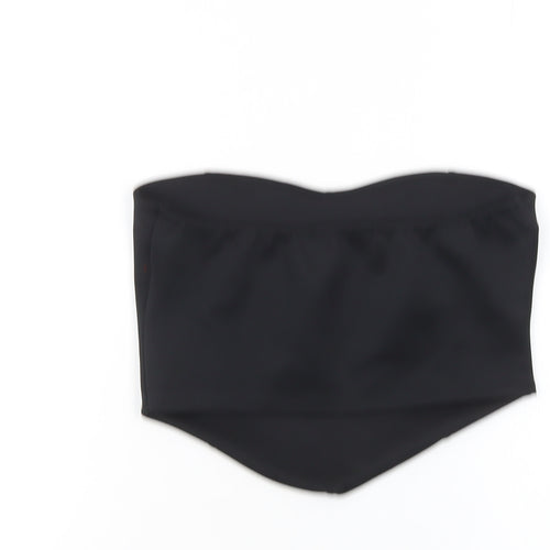 Pink Vanilla Women's Black Strapless Sweetheart Camisole Top UK 12