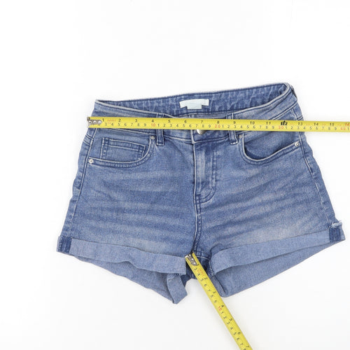 H&M Women's Blue Denim Shorts Size 4 Regular Fit Mid Rise