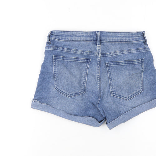 H&M Women's Blue Denim Shorts Size 4 Regular Fit Mid Rise