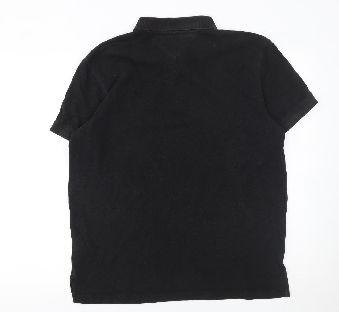 Tommy Jeans Men's Black XL Polo Shirt 100% Cotton Logo Embroidered