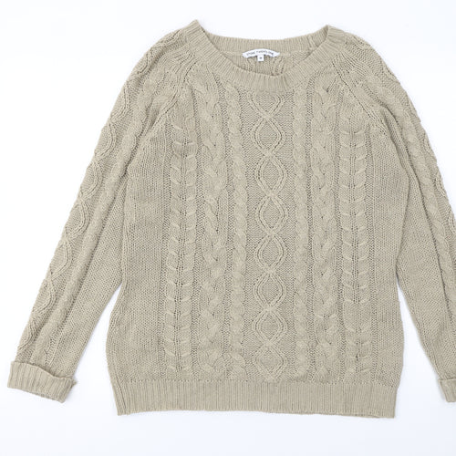 Store Twenty One Women Beige Cable-Knit Acrylic Jumper Size M
