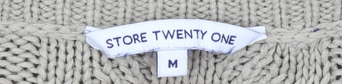 Store Twenty One Women Beige Cable-Knit Acrylic Jumper Size M