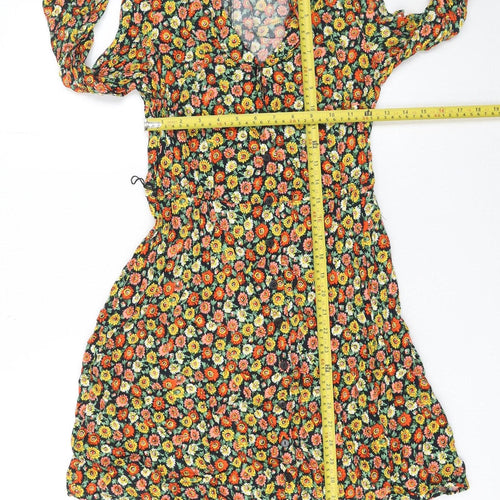 Warehouse Women’s Multicoloured Floral Fit & Flare Viscose Dress Size 12