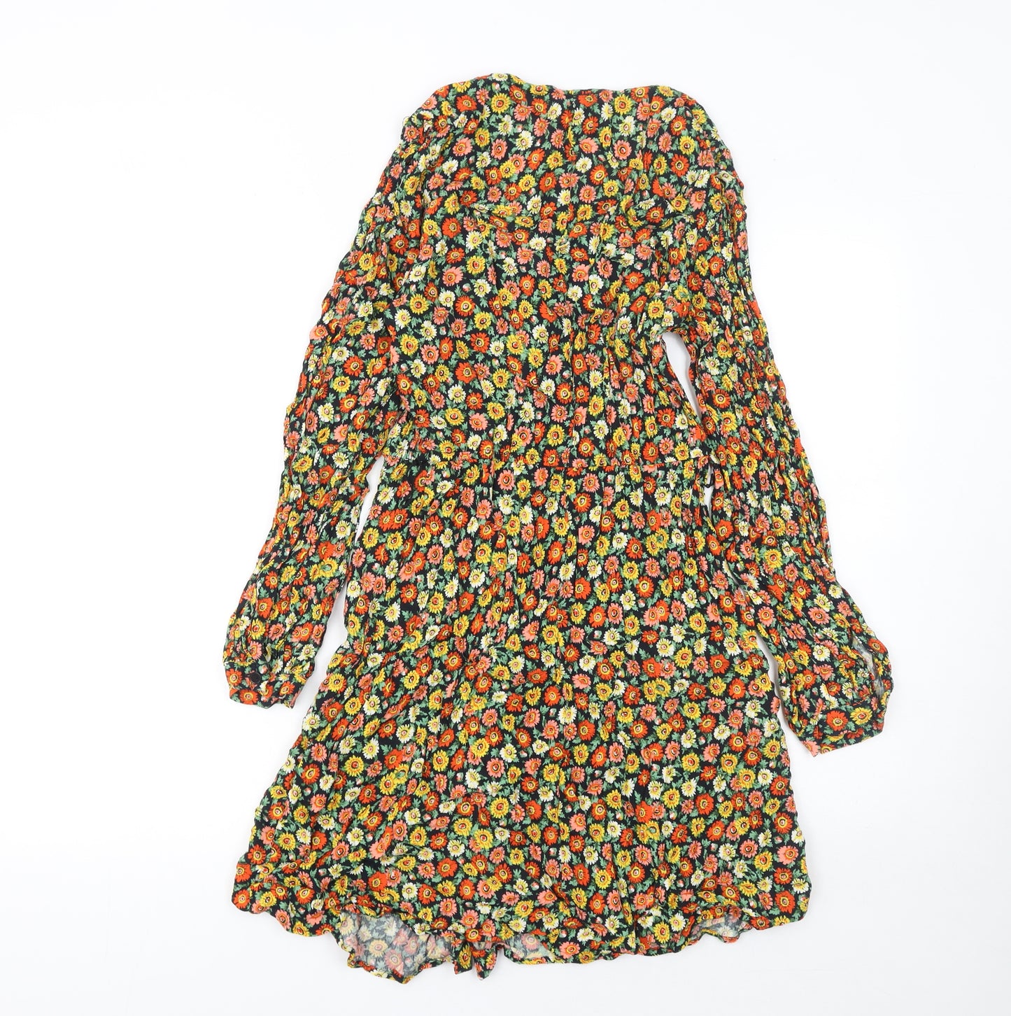 Warehouse Women’s Multicoloured Floral Fit & Flare Viscose Dress Size 12