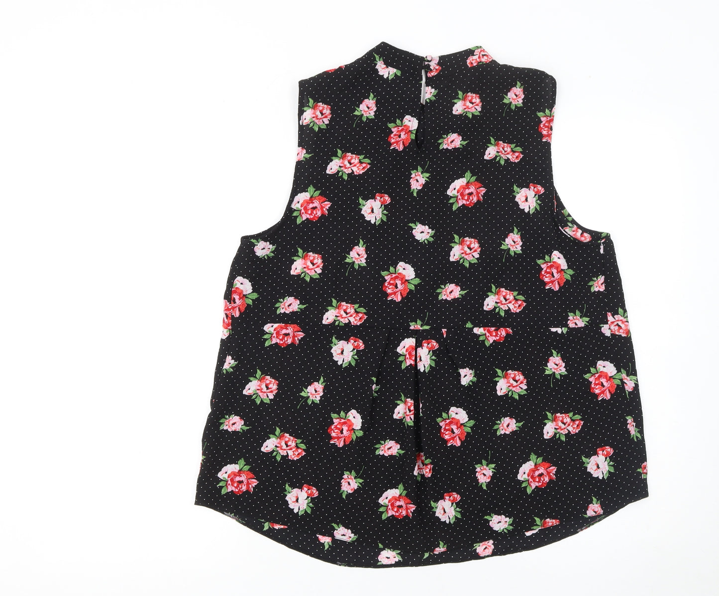 Dorothy Perkins Women's Black Floral Sleeveless Tunic Blouse Size 16