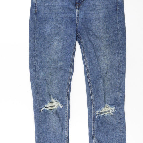 New Look Women Blue Skinny Distressed Hallie Jeans Size 8