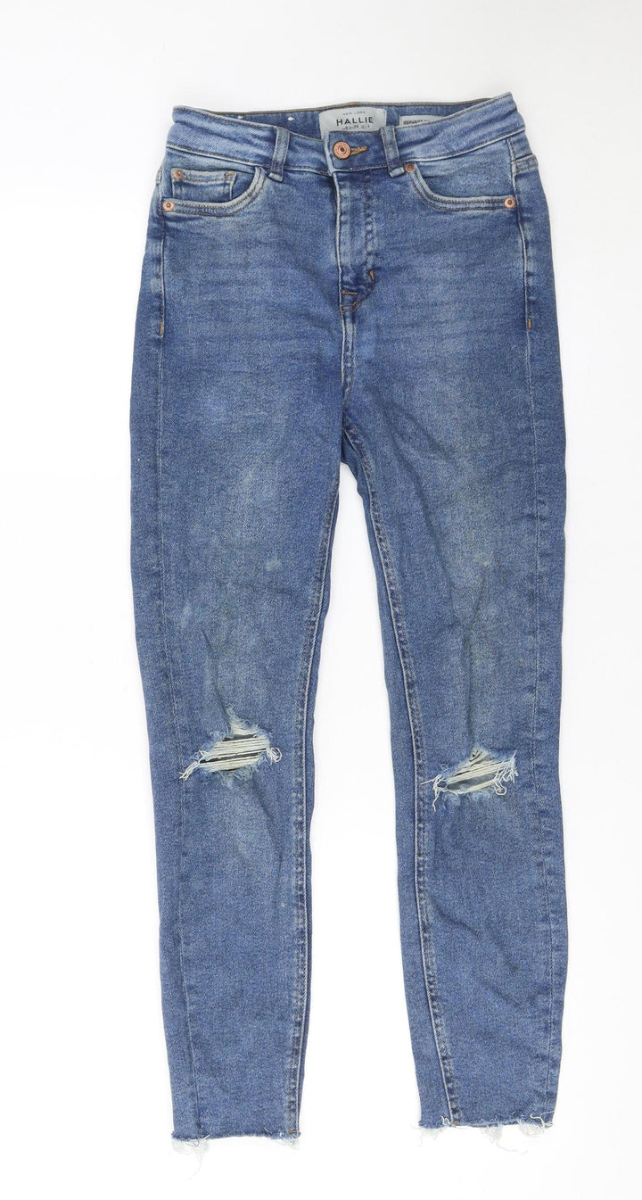 New Look Women Blue Skinny Distressed Hallie Jeans Size 8