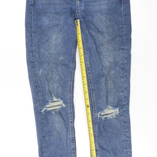 New Look Women Blue Skinny Distressed Hallie Jeans Size 8