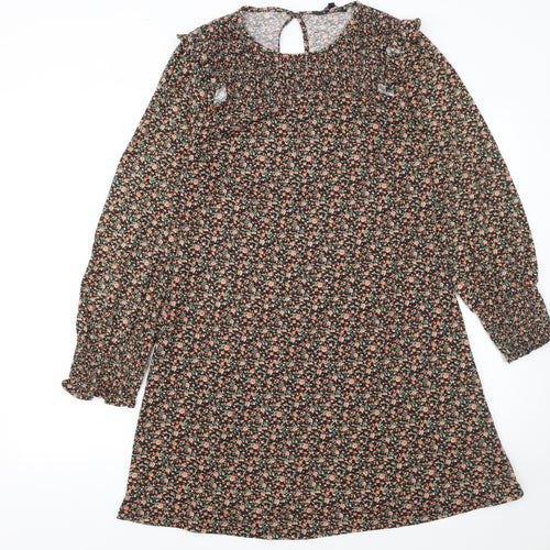 Peacocks Women’s Multicoloured Floral Shift Dress Size 12 Long Sleeve