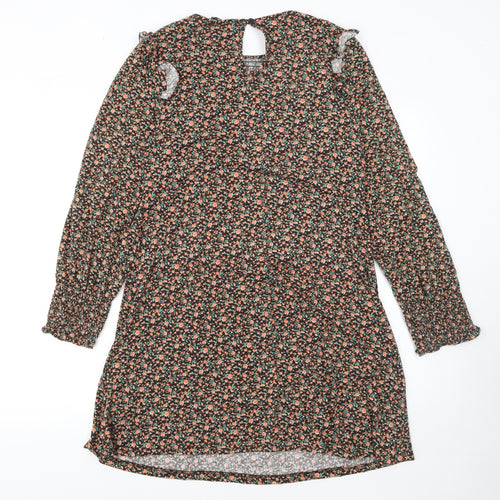 Peacocks Women’s Multicoloured Floral Shift Dress Size 12 Long Sleeve
