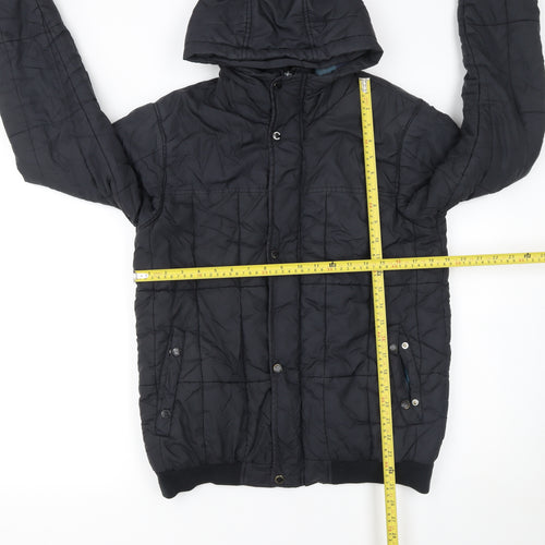 Bench Mens Black Hooded Puffer Jacket Size S Winter Coat