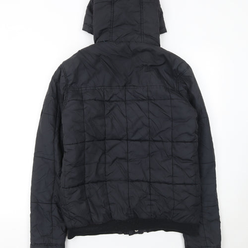 Bench Mens Black Hooded Puffer Jacket Size S Winter Coat