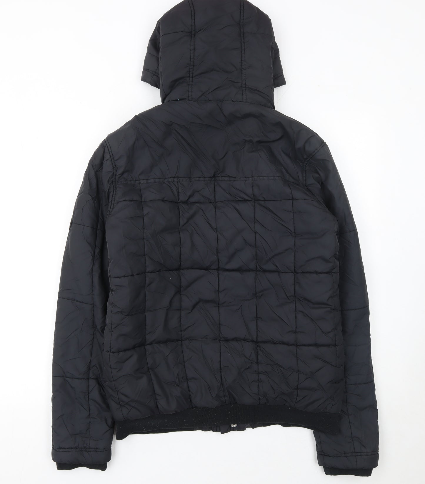 Bench Mens Black Hooded Puffer Jacket Size S Winter Coat