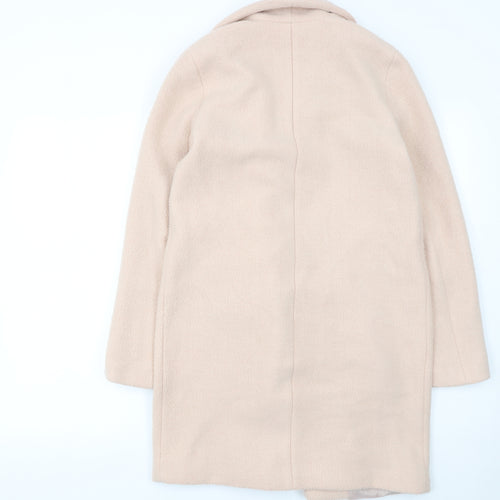 Zara Basic Womens Beige Wool Blend Mid-Length Coat XS
