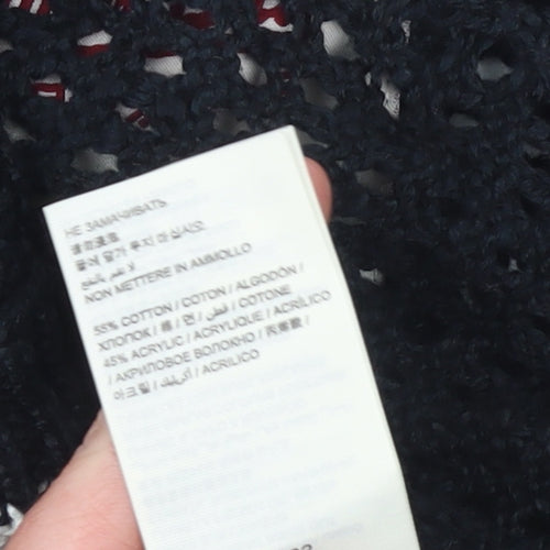 Superdry Women's Black Open-Knit Cardigan M Cotton Blend