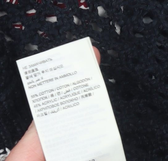 Superdry Women's Black Open-Knit Cardigan M Cotton Blend