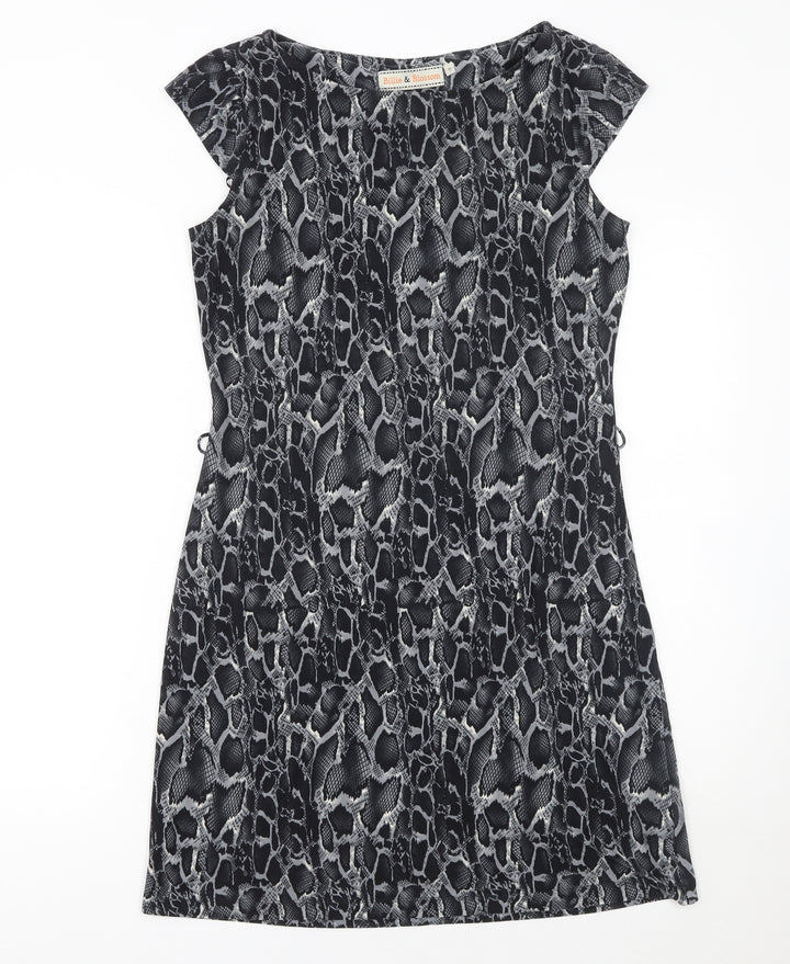 Billie & Blossom Women’s Black Snake Print Shift Dress Size 10