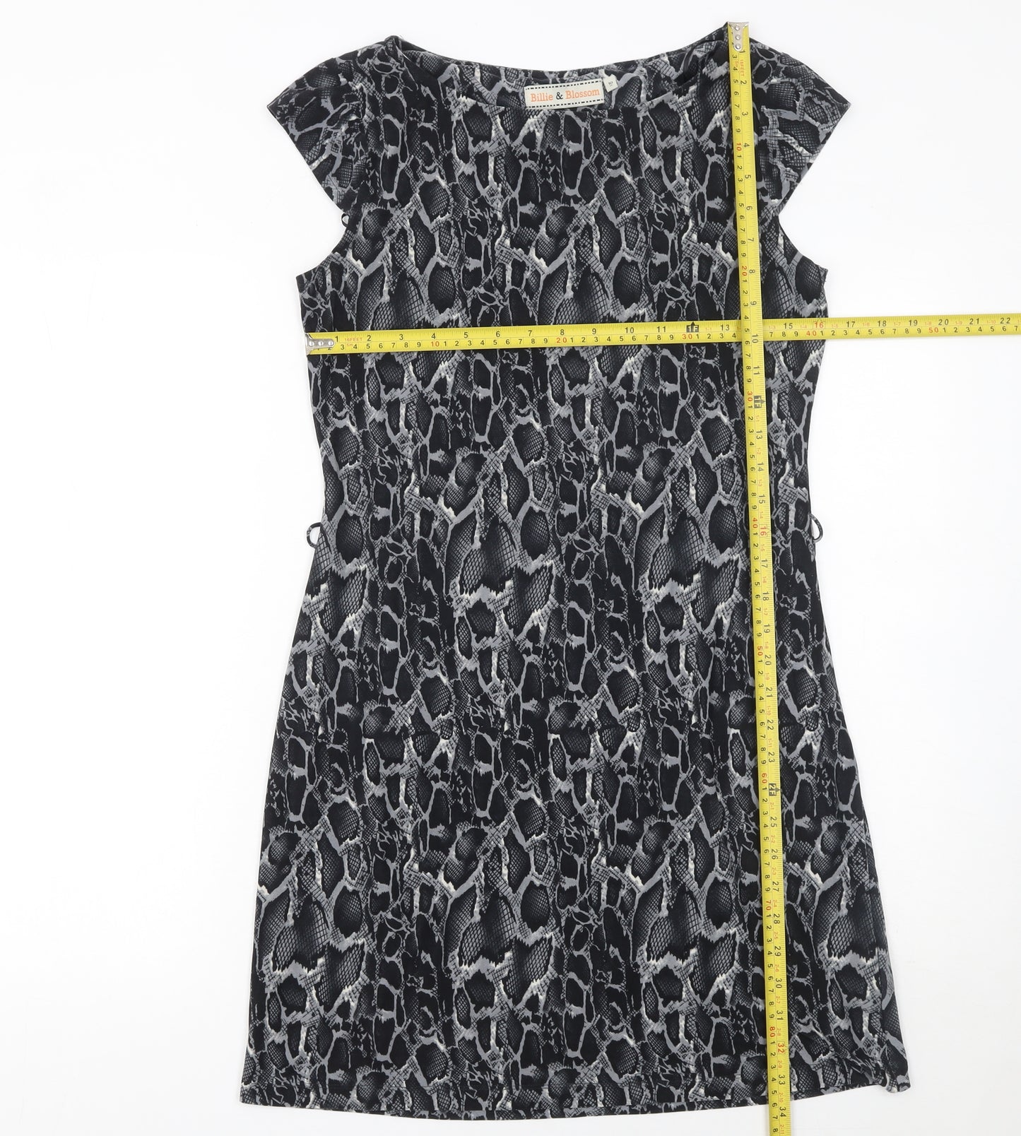 Billie & Blossom Women’s Black Snake Print Shift Dress Size 10