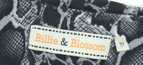 Billie & Blossom Women’s Black Snake Print Shift Dress Size 10