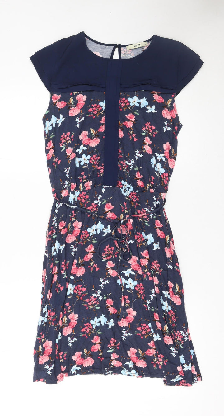 Oasis Women’s Multicoloured Floral Knee Length Fit & Flare Dress - Size M