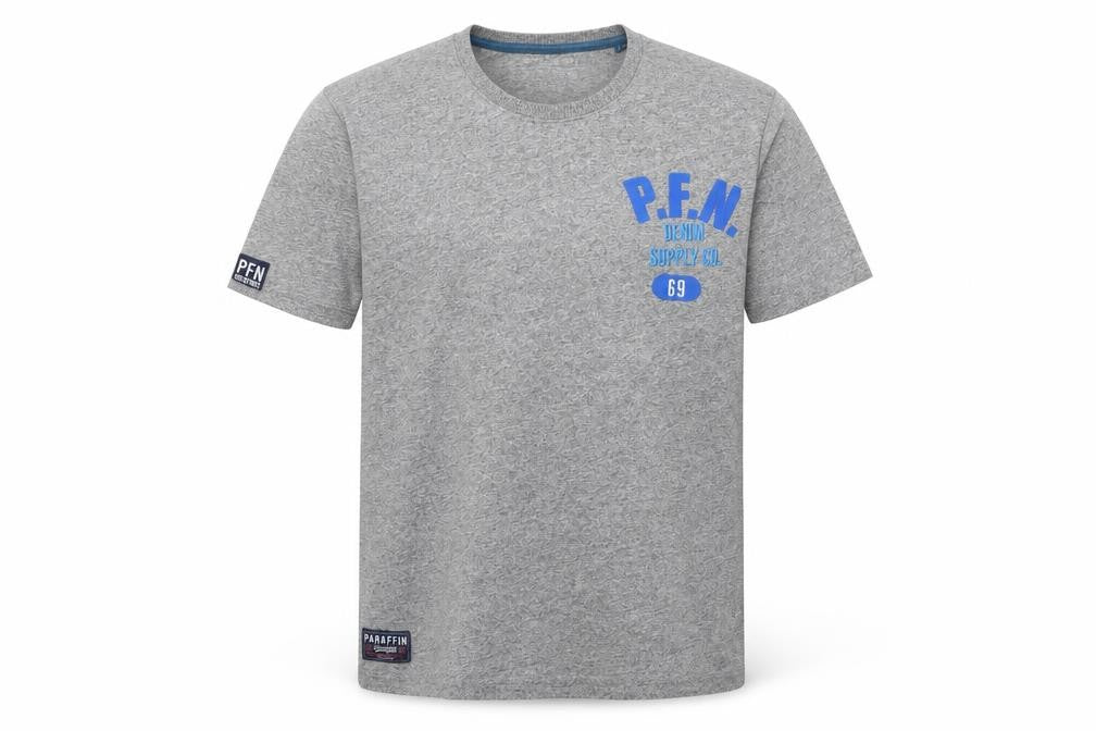 Paraffin Men's Grey 2XL Graphic Cotton Crew Neck T-Shirt