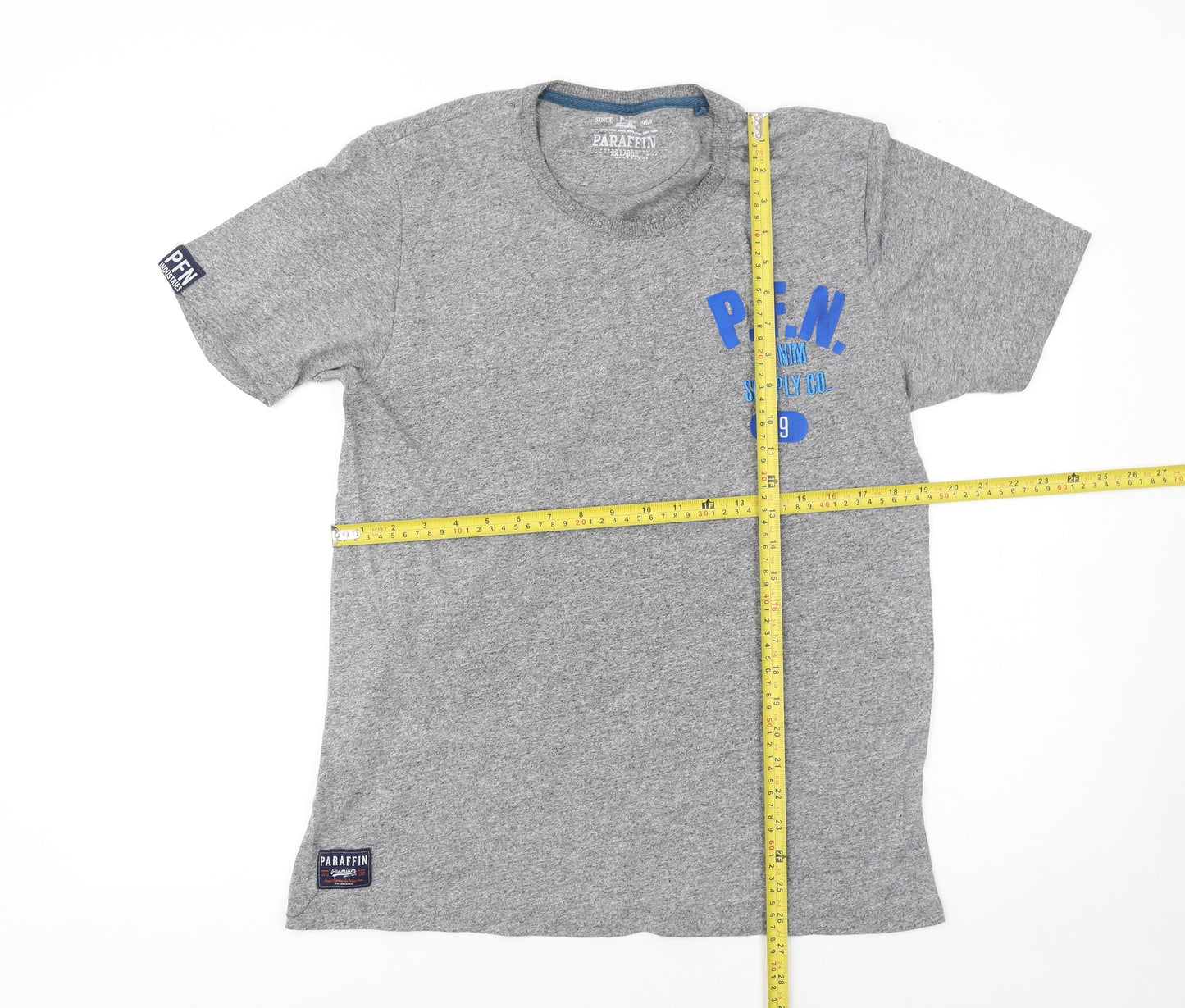 Paraffin Men's Grey 2XL Graphic Cotton Crew Neck T-Shirt